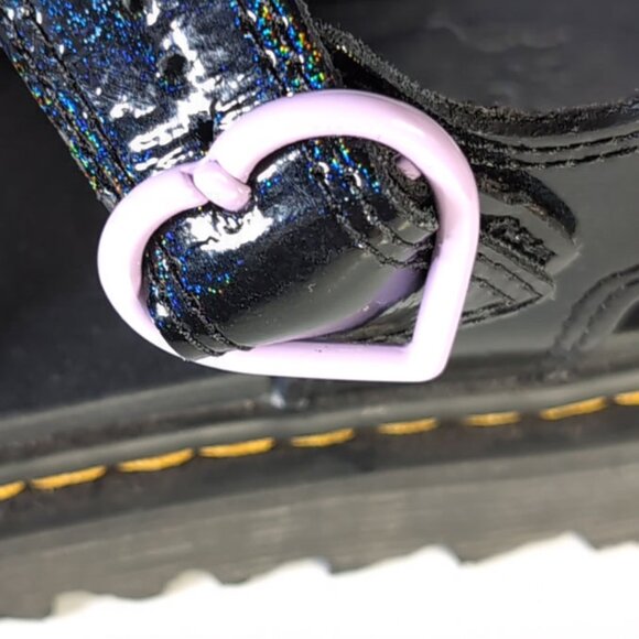 DR. MARTENS Kids Size 3 US Black Marlowe Hearts Junior Kids Sandals 34 Eur - Picture 9 of 12